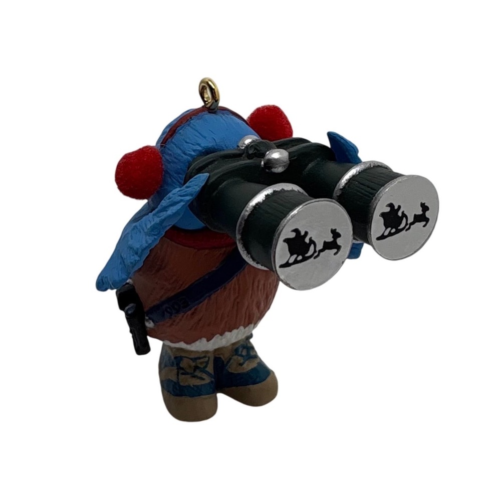 1993 Blue Bird Binoculars Santa Sighting Christmas Ornament Bird Lover Hallmark